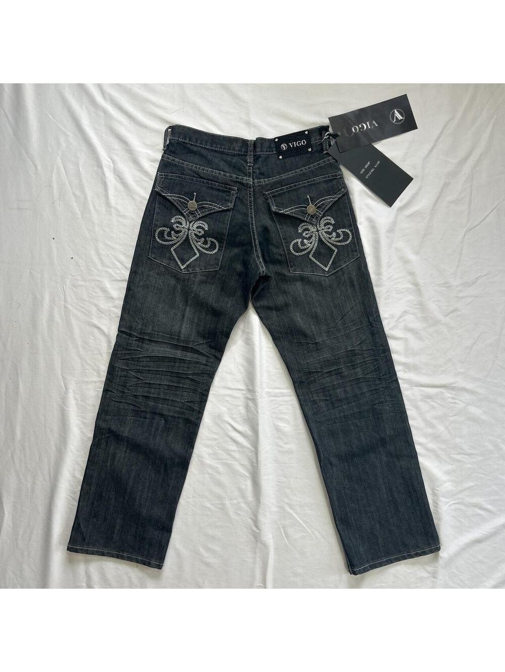 Women's Grey and Navy Jeans
